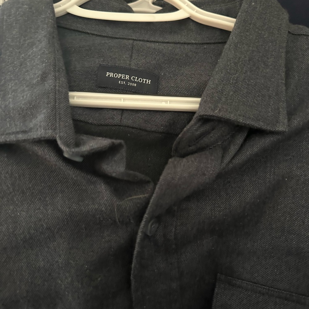 Proper Cloth Men's Charcoal Shirt Jacket